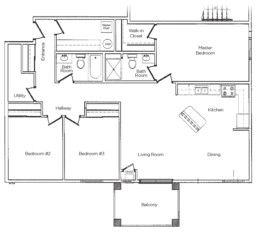 Dynasty - three bedroom apartment floor plan