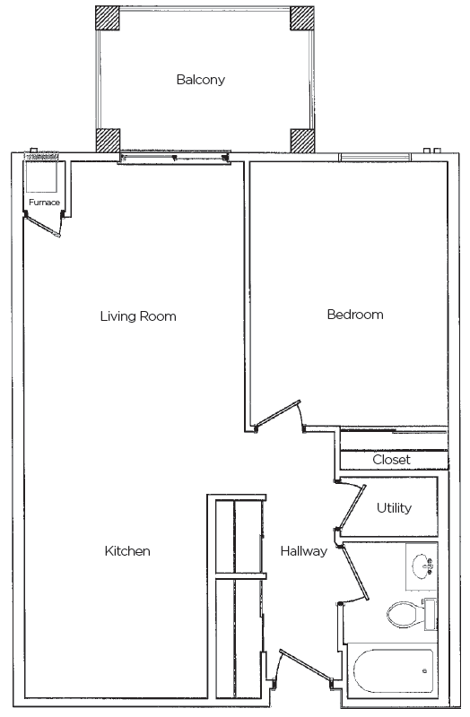 Heritage - one bedroom apartment floor plan