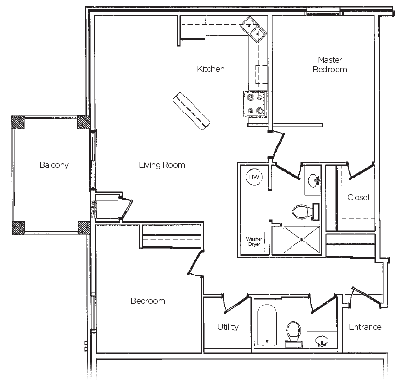Legacy - two bedroom apartment floor plan
